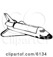 Space Shuttle In Outer Space Clipart Illustration