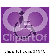Royalty Free RF Clipart Illustration Of A Purple Wheelchair Background