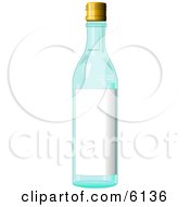 Blue Glass Bottle With A Blank Label On It Clipart Illustration