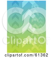 Royalty Free RF Clipart Illustration Of A Gradient Green And Blue Arrow Background