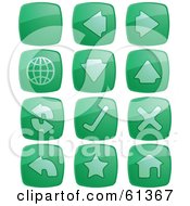 Poster, Art Print Of Digital Collage Of Green Browser Square Buttons