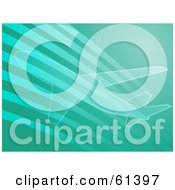 Royalty Free RF Clipart Illustration Of A Transparent Airplane Flying Over A Lined Green Background
