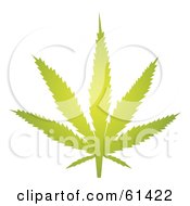 Royalty Free RF Clipart Illustration Of A Glowing Green Marihuana Leaf