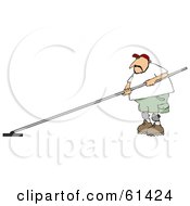 Royalty Free RF Clipart Illustration Of A Man Using A Cement Finishing Tool And Wearing Sunglasses by djart