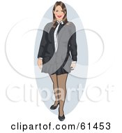 Royalty Free RF Clipart Illustration Of A Friendly Brunette Businesswoman In A Skirt And Jacket