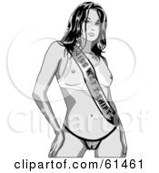Royalty Free RF Clipart Illustration Of A Sexy Miss Wet T Shirt Contest Winner Woman