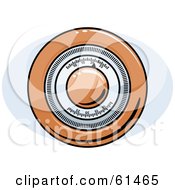 Poster, Art Print Of Retro Orange Round Thermostat