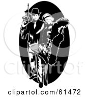 Royalty Free RF Clipart Illustration Of A Gangster Couple With A Tommy Gun by r formidable #COLLC61472-0131
