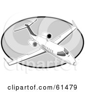 Royalty Free RF Clipart Illustration Of A Black And White Airplane