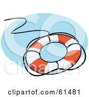Life Preserver With A Black Rope