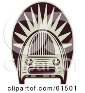 Poster, Art Print Of Maroon And White Vintage Radio