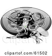 Royalty Free RF Clipart Illustration Of A Medusa With Green Lips And Snaie Hair by r formidable