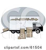 Poster, Art Print Of Moving Truck Surrounded By Cardboard Boxes