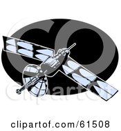 Royalty Free RF Clipart Illustration Of A Blue And Black Floating Satellite