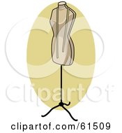 Royalty Free RF Clipart Illustration Of Measuring Tape Draped On A Sewing Mannequin On A Stand