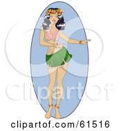 Poster, Art Print Of Sexy Hula Dancer Wearing A Short Skirt