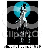 Sexy Dancer Woman In A Top Hat Using A Cane