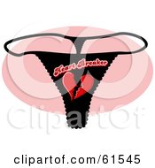 Royalty Free RF Clipart Illustration Of A Black Broken Heart Underwear G String Thong by r formidable