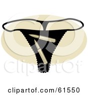 Royalty Free RF Clipart Illustration Of A Black Bullet Underwear G String Thong by r formidable