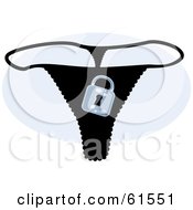 Royalty Free RF Clipart Illustration Of A Black Padlock Underwear G String Thong