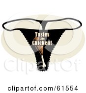 Royalty Free RF Clipart Illustration Of A Black Drumstick Chicken Underwear G String Thong