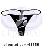 Royalty Free RF Clipart Illustration Of A Black Sperm Underwear G String Thong