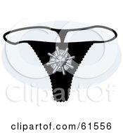 Royalty Free RF Clipart Illustration Of A Black Safe Underwear G String Thong
