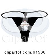 Royalty Free RF Clipart Illustration Of A Black Cupcake Underwear G String Thong by r formidable