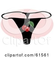 Royalty Free RF Clipart Illustration Of A Black Cherry Underwear G String Thong by r formidable