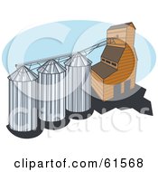 Poster, Art Print Of Grain Elevator With Three Silos