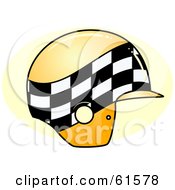 Poster, Art Print Of Checkered Yellow Motor Bike Helmet