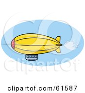 Yellow Blimp In A Blue Sky