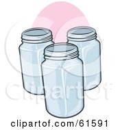 Royalty Free RF Clipart Illustration Of Three Glass Canning Jars