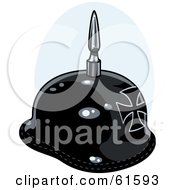 Royalty Free RF Clipart Illustration Of A Black German Helmet by r formidable