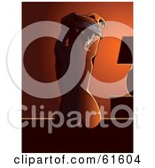 Royalty Free RF Clipart Illustration Of A Rear View Of A Sexy Nude Woman Stretching