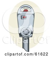 Royalty Free RF Clipart Illustration Of A Single Parking Meter With An Expired Display
