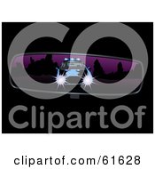 Royalty Free RF Clipart Illustration Of A Cop Pulling Behind A Vehicle Shown In The Rear View Mirror by r formidable #COLLC61628-0131