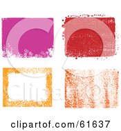 Poster, Art Print Of Digital Collage Of For Pink Red Yellow And Orange Grunge Backgrounds