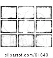 Poster, Art Print Of Digital Collage Of Black And White Grungy Frames Or Tiles - Version 2