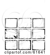 Royalty Free RF Clipart Illustration Of A Digital Collage Of Black And White Grungy Frames Or Tiles Version 1 by Monica