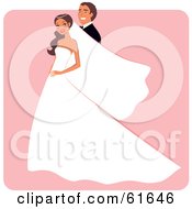 Poster, Art Print Of Happy Groom Posing Behind His Bride