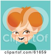 Royalty Free RF Clipart Illustration Of A Little Red Haired Caucasian Boy