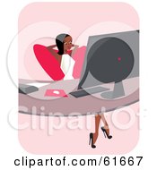 Poster, Art Print Of Corporate Black Businesswoman Leaning Back At Her Office Desk