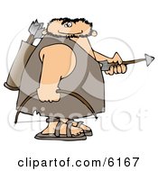 Caveman With A Bow And Arrows Clipart Picture