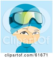 Royalty Free RF Clipart Illustration Of A Little Asian Boy Wearing Ski Gear by Monica