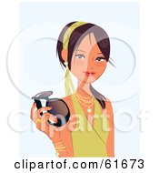 Poster, Art Print Of Young Asian Beauty Smiling And Holding Sunglasses