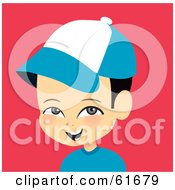 Royalty Free RF Clipart Illustration Of A Little Asian Boy Wearing A Baseball Cap by Monica