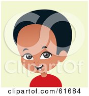 Royalty Free RF Clipart Illustration Of A Little African American Boy by Monica