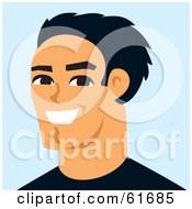 Royalty Free RF Clipart Illustration Of A Friendly Young Asian Guy Smiling
