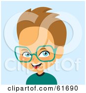 Poster, Art Print Of Little Caucasian Boy Wearing Green Glasses